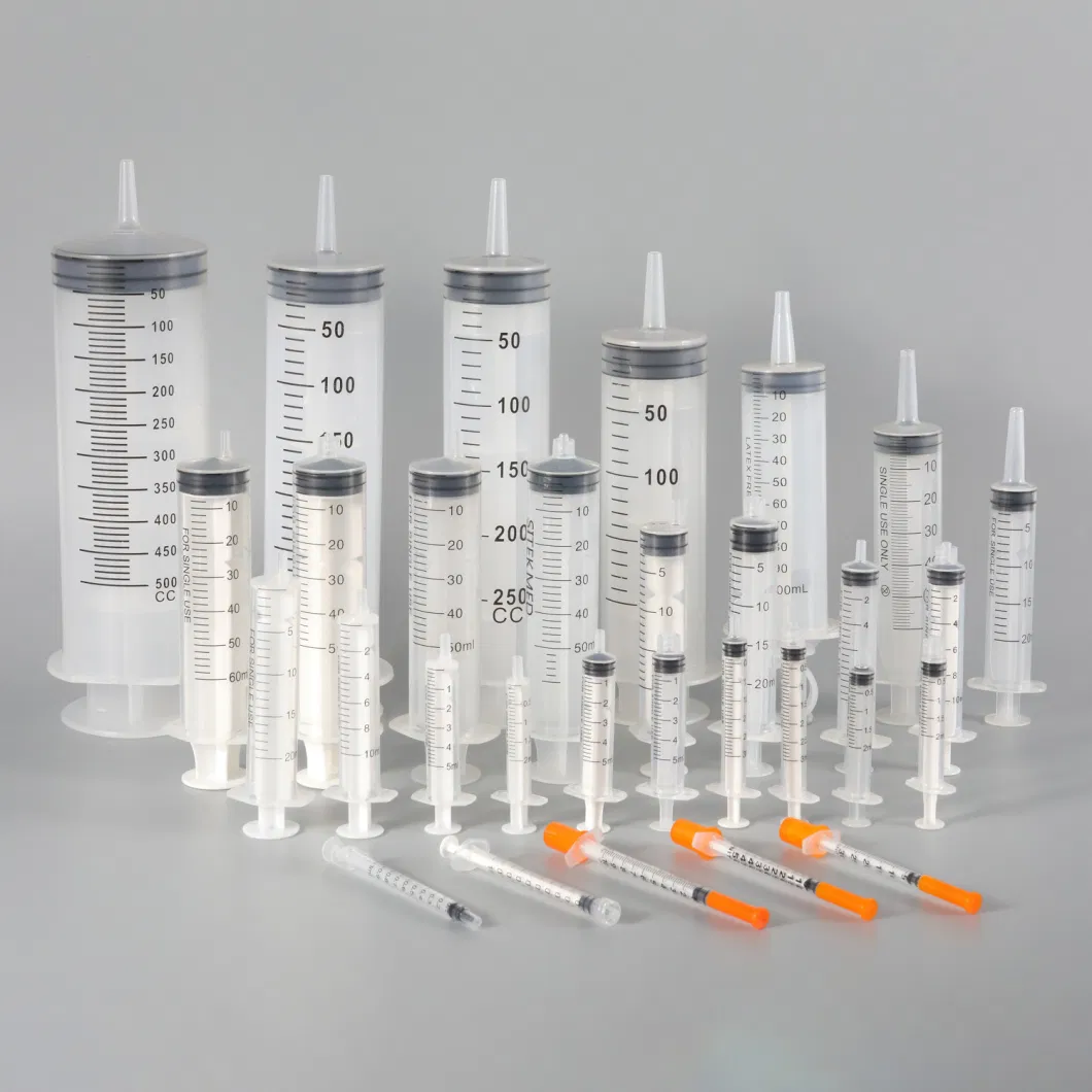 Plastic Disposable Syringe for Single Use with All Sizes Medical Syringes