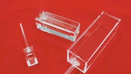 Célula de cubeta de quartzo de fluxo personalizado transparente