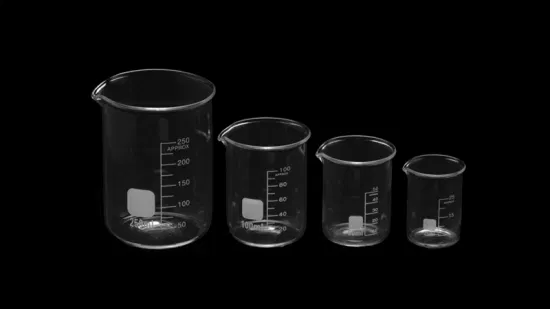 Uso de laboratório 250ml 500ml 1000ml copo de medição graduado de plástico com boca