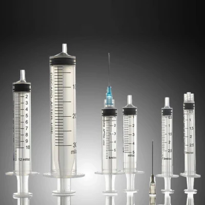 2 ou 3 partes de seringa de plástico de injeção estéril descartável médica, seringa de insulina, seringa de segurança com marcação0123 e ISO13485